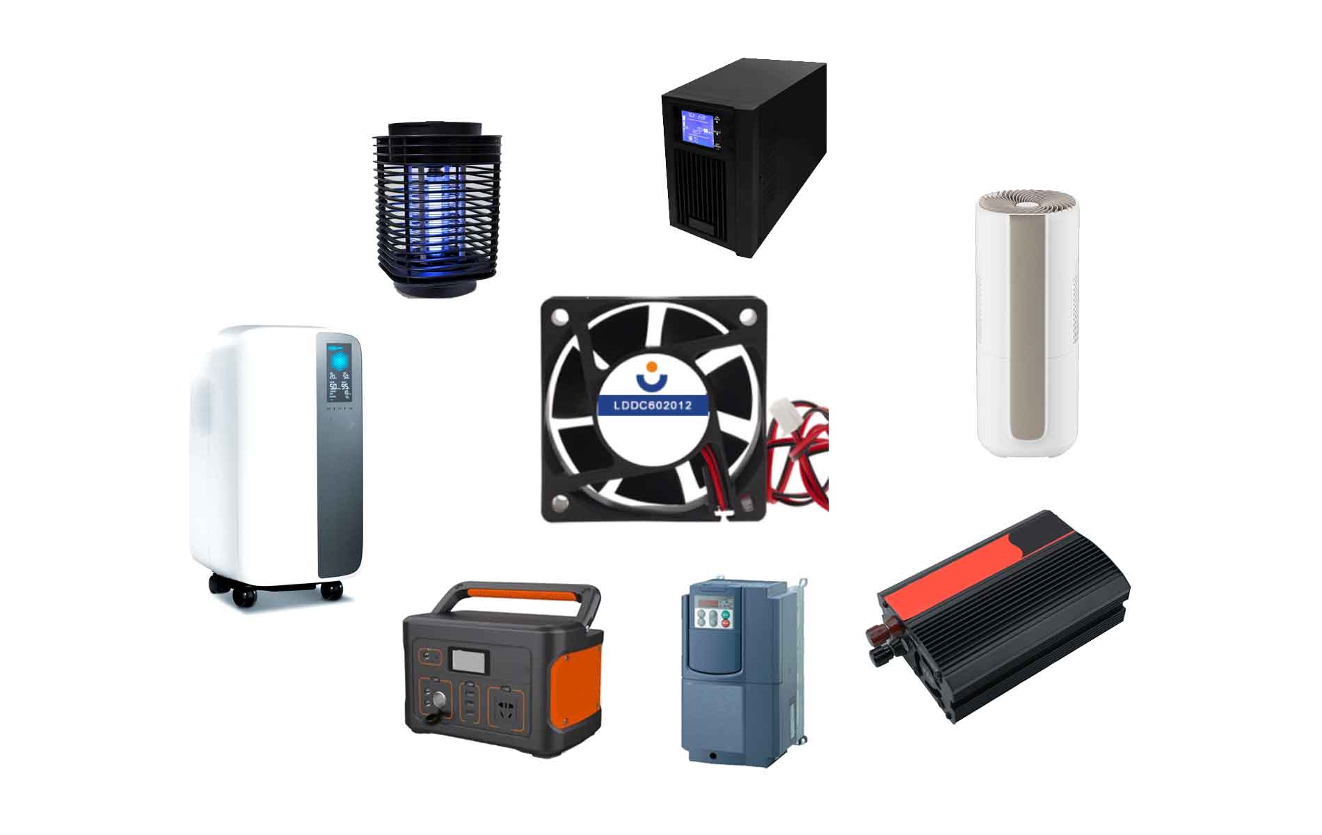 LD Customized  DC6020  12V/24V/48V , Sleever/Ball Bearing Axial Flow Cooling Fan